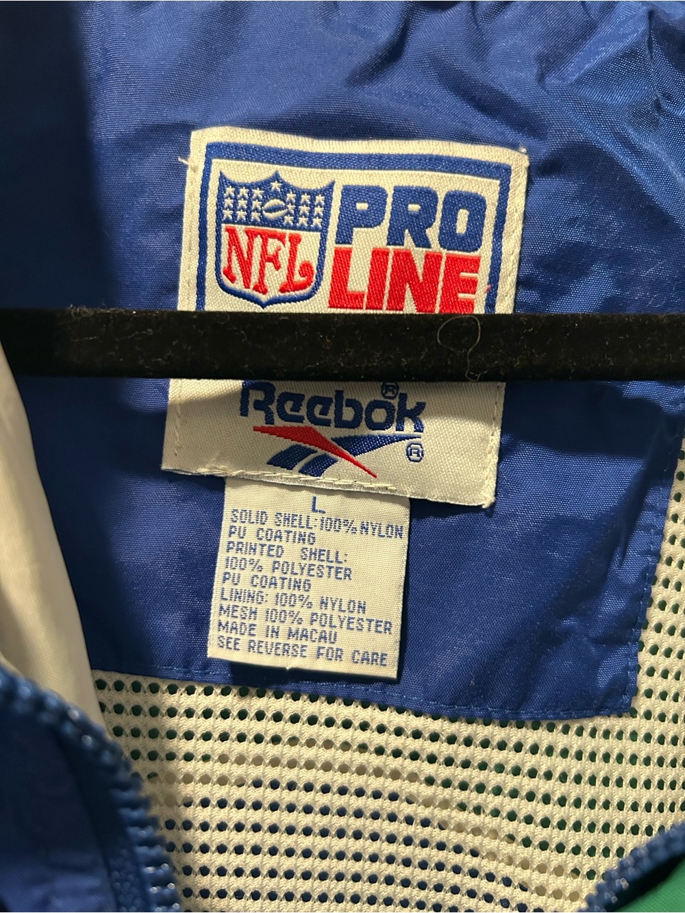 Reebok Navy and Lime Seattle Seahawks Embroidered Jacket - Picture 6 of 6
